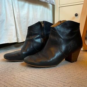 Isabel Marant Black Leather Dicker Boots size 39